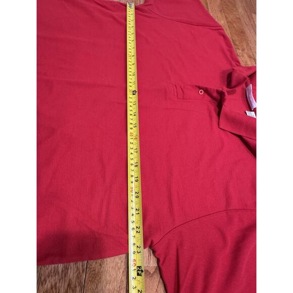 Vintage 80s Levis "E" Shirt Polo Short Sleeve Ringer Red Men XL Embroidered Logo - Picture 7 of 9